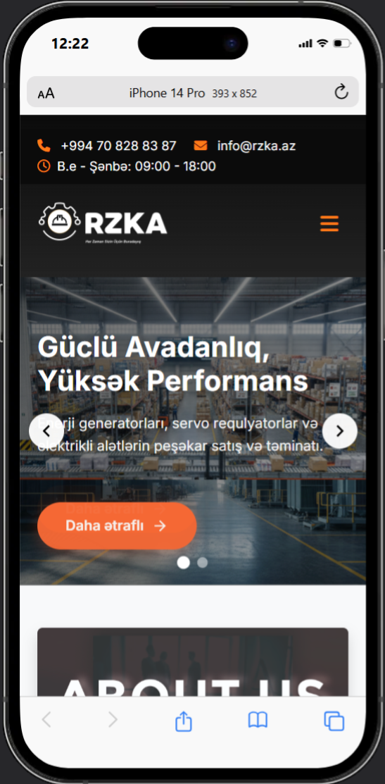 RZKA.INFO – Korporativ və Dinamik Veb Platforma Mobile ERP və POS